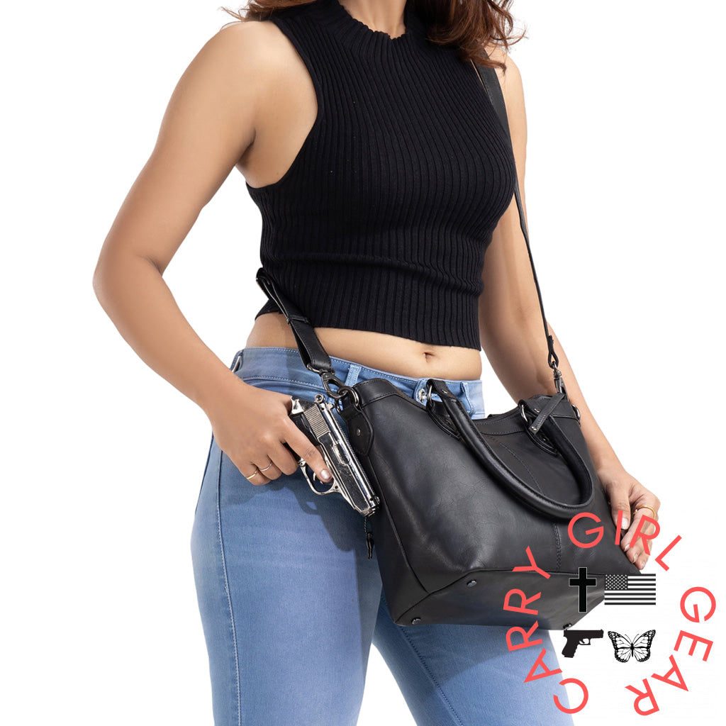 Concealed Carry Sadie Leather Satchel By Lady Conceal Satchels