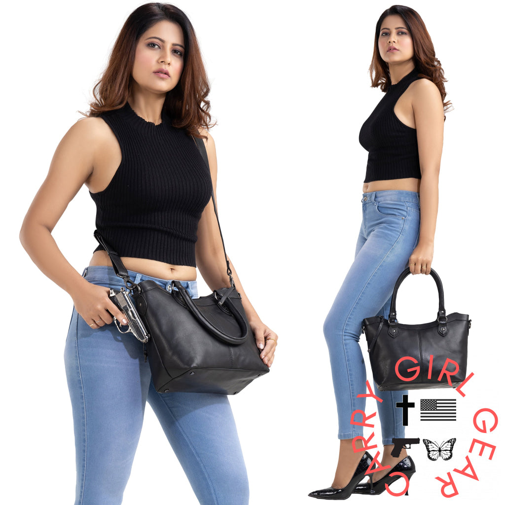 Concealed Carry Sadie Leather Satchel By Lady Conceal Satchels