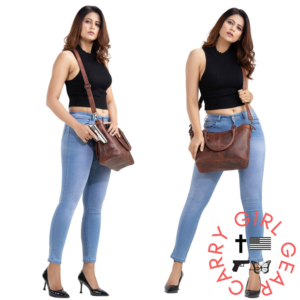 Concealed Carry Sadie Leather Satchel By Lady Conceal Satchels