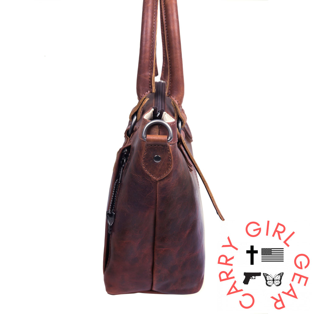 Concealed Carry Sadie Leather Satchel By Lady Conceal Satchels