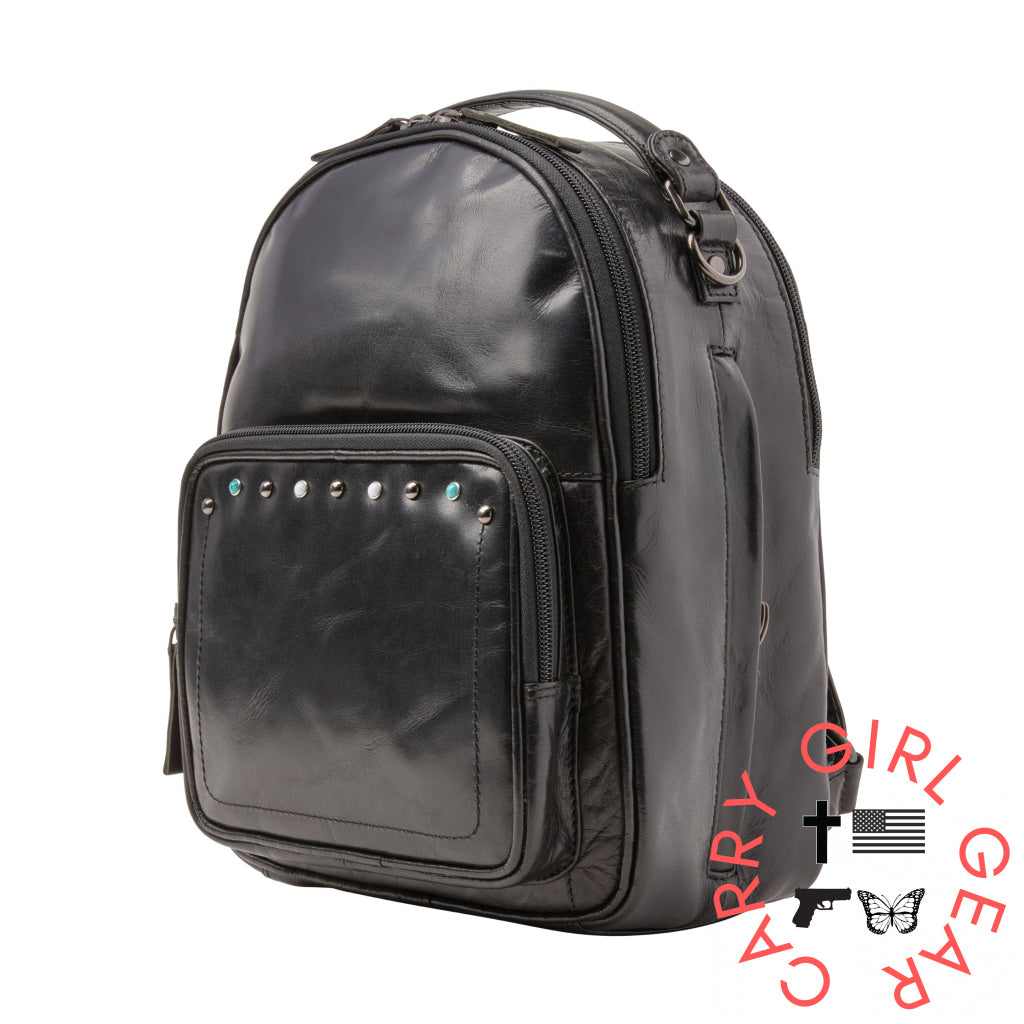 Concealed Carry Sawyer Leather Backpack By Lady Conceal Backpacks