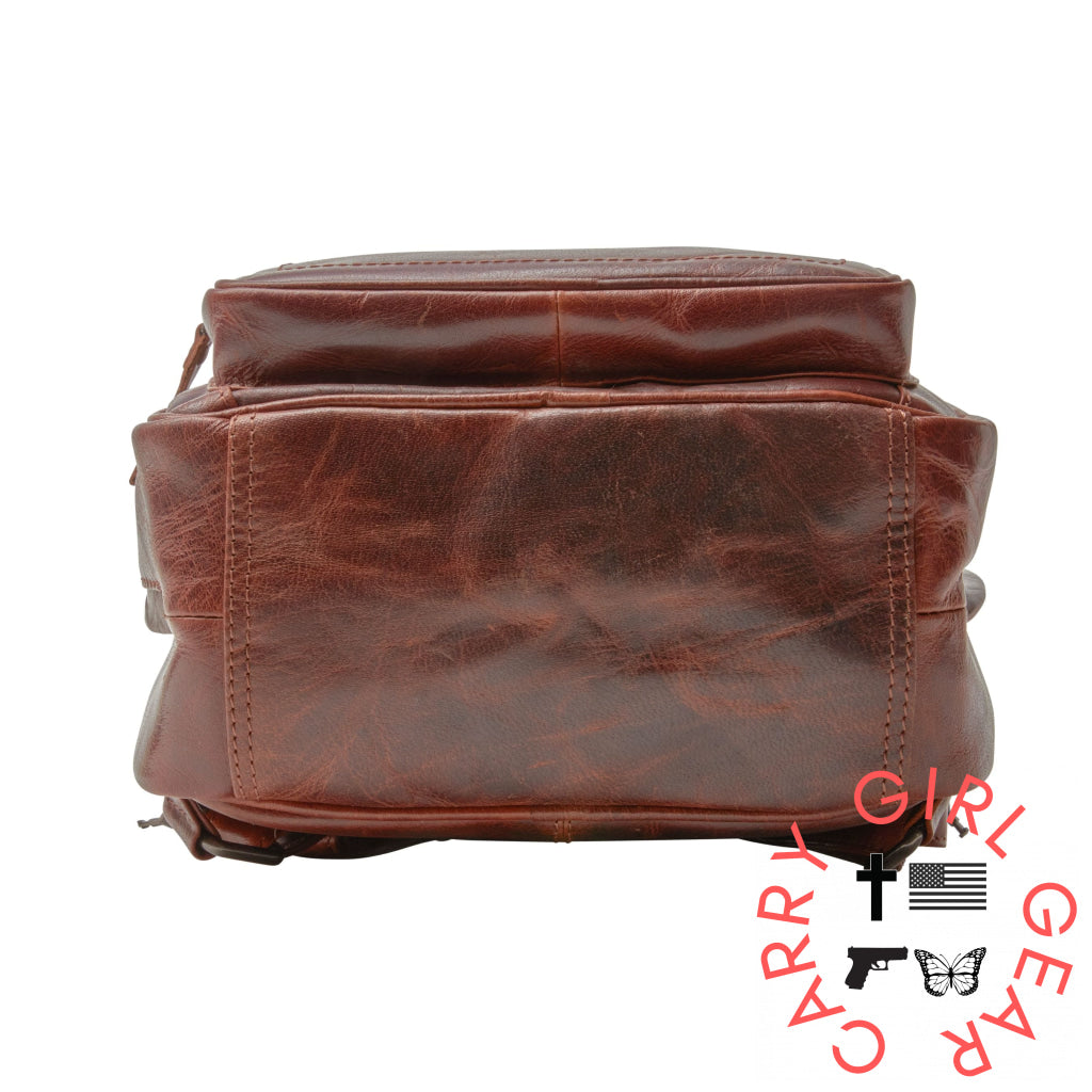 Concealed Carry Sawyer Leather Backpack By Lady Conceal Backpacks