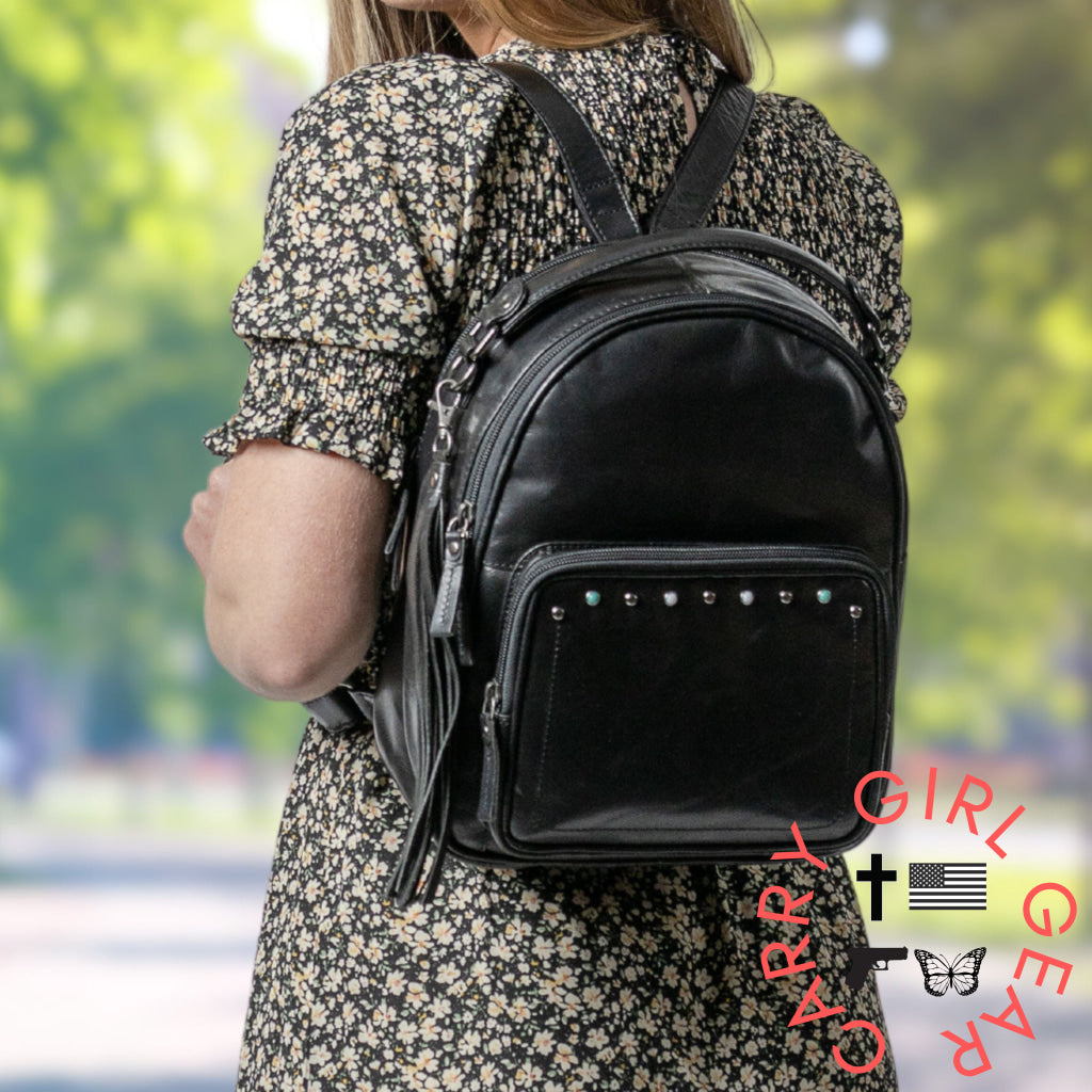 Concealed Carry Sawyer Leather Backpack By Lady Conceal Backpacks