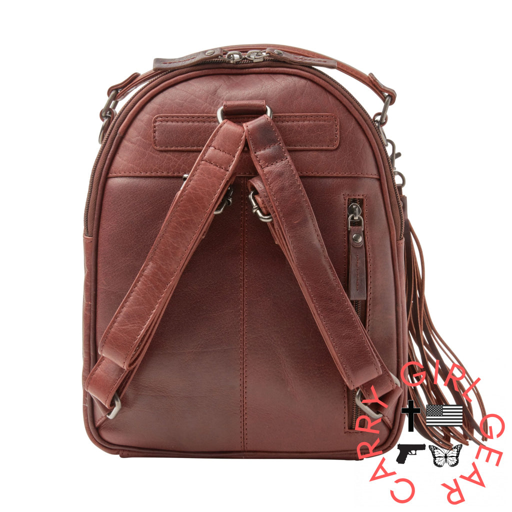 Concealed Carry Sawyer Leather Backpack By Lady Conceal Backpacks