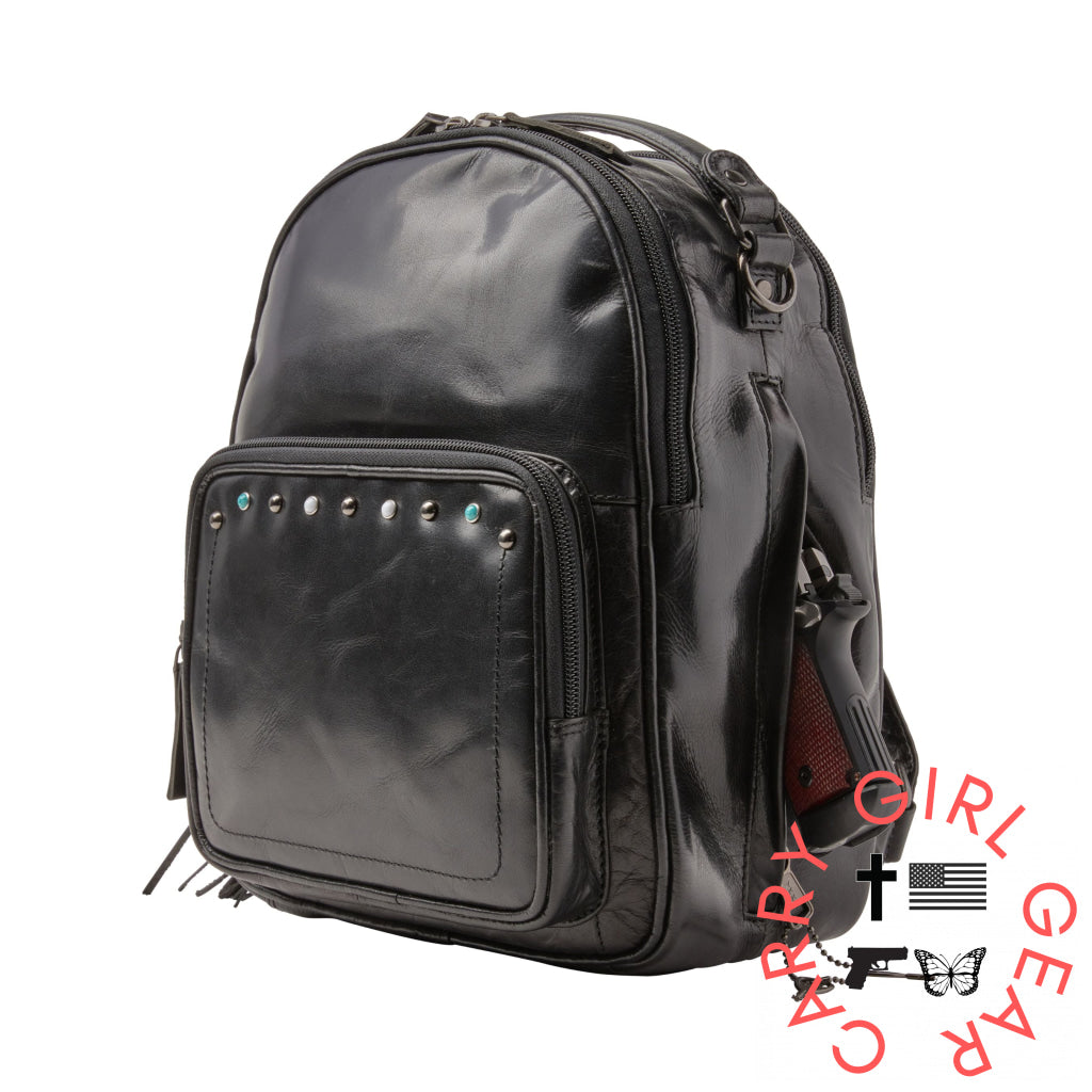 Concealed Carry Sawyer Leather Backpack By Lady Conceal Backpacks