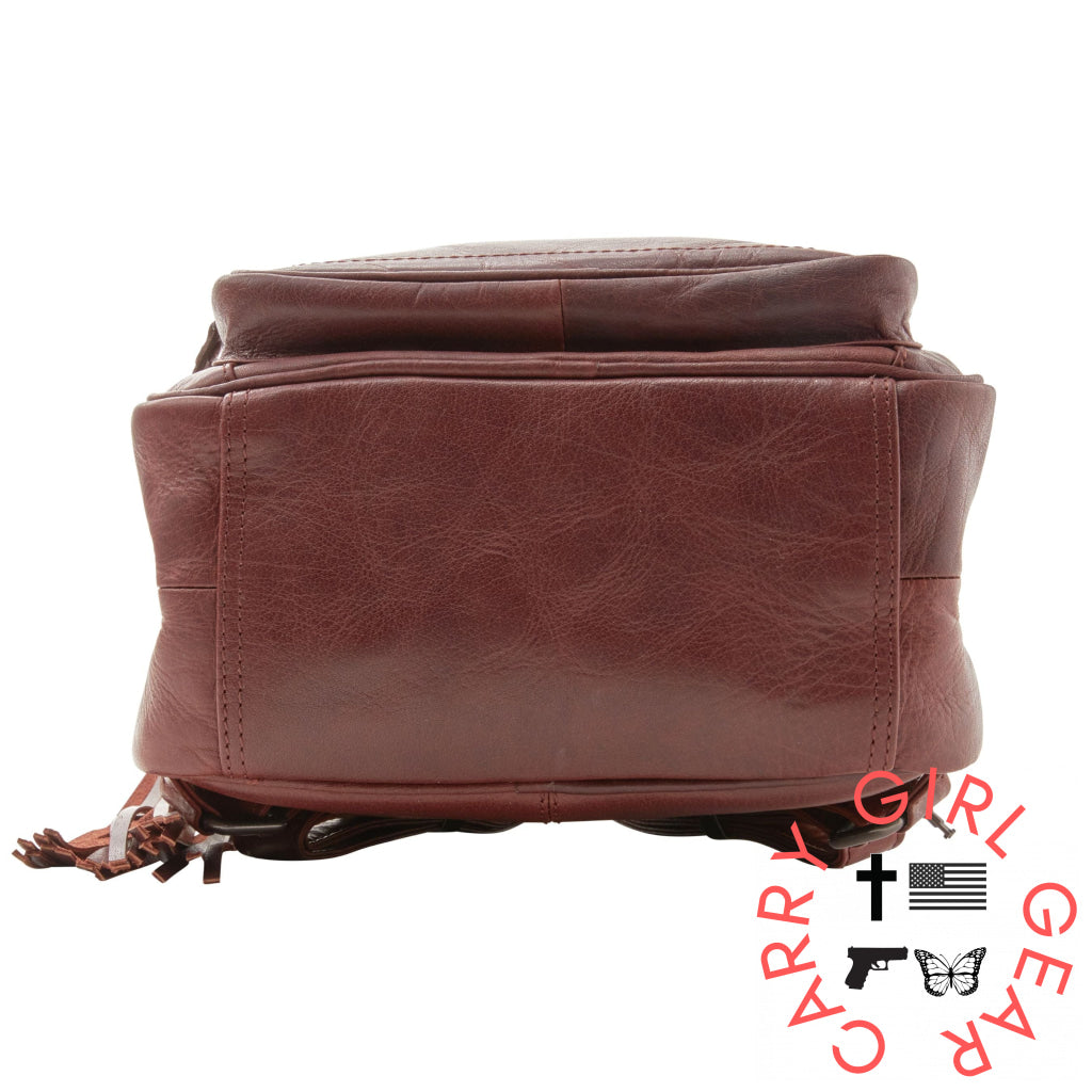 Concealed Carry Sawyer Leather Backpack By Lady Conceal Backpacks