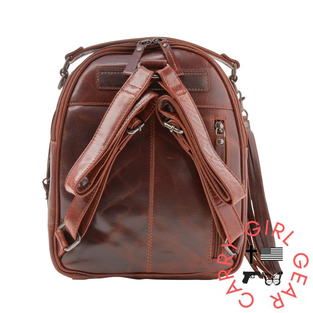 Concealed Carry Sawyer Leather Backpack By Lady Conceal Backpacks