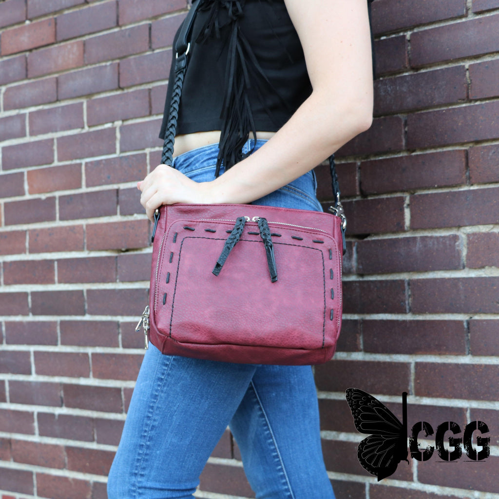 Concealed Carry Skylar Crossbody By Lady Conceal Burgundy Bags