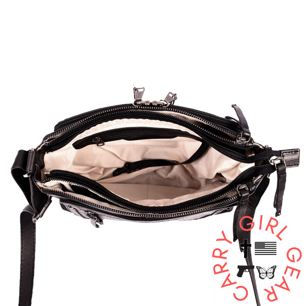 Concealed Carry Tatum Leather Crossbody By Lady Conceal Bags