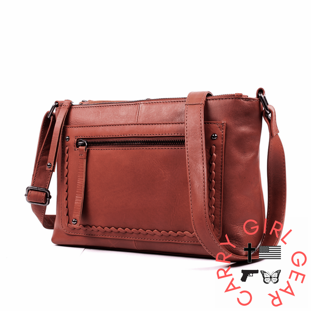 Concealed Carry Tatum Leather Crossbody By Lady Conceal Bags