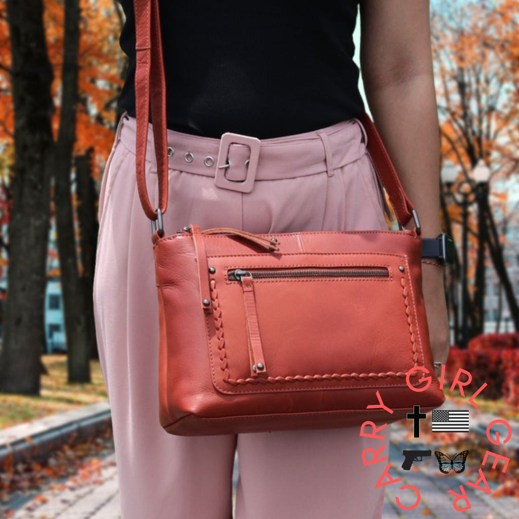 Concealed Carry Tatum Leather Crossbody By Lady Conceal Bags