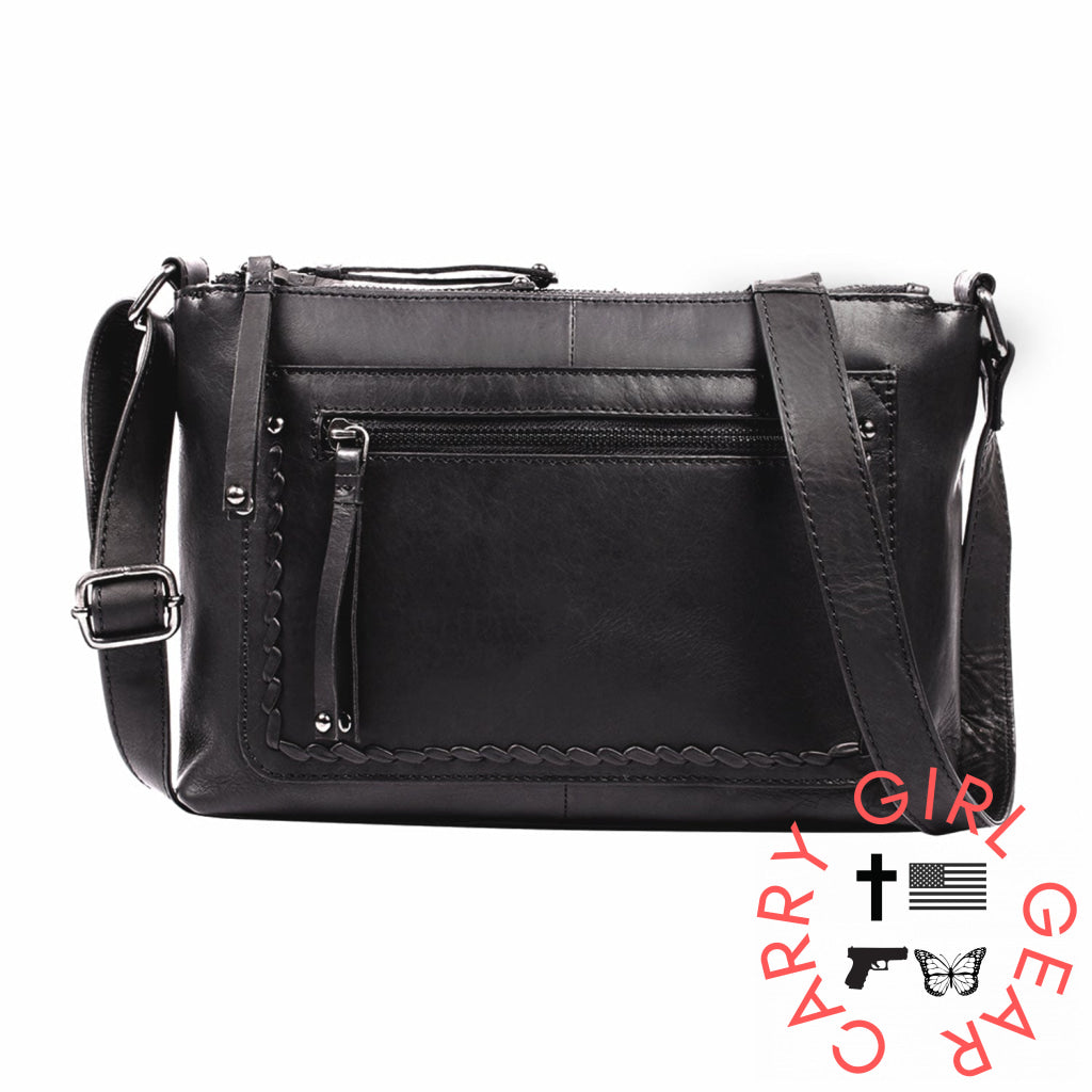Concealed Carry Tatum Leather Crossbody By Lady Conceal Black Bags