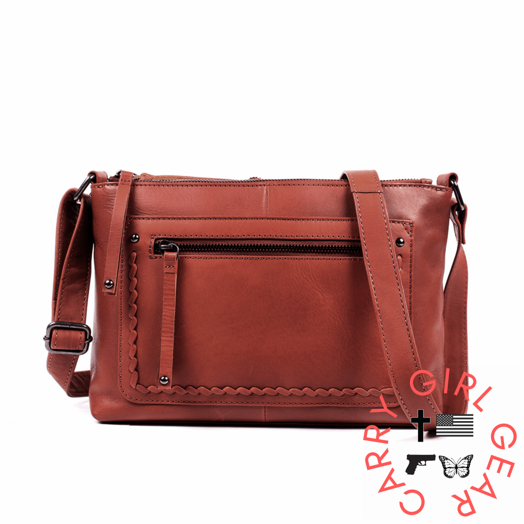 Concealed Carry Tatum Leather Crossbody By Lady Conceal Rust Bags