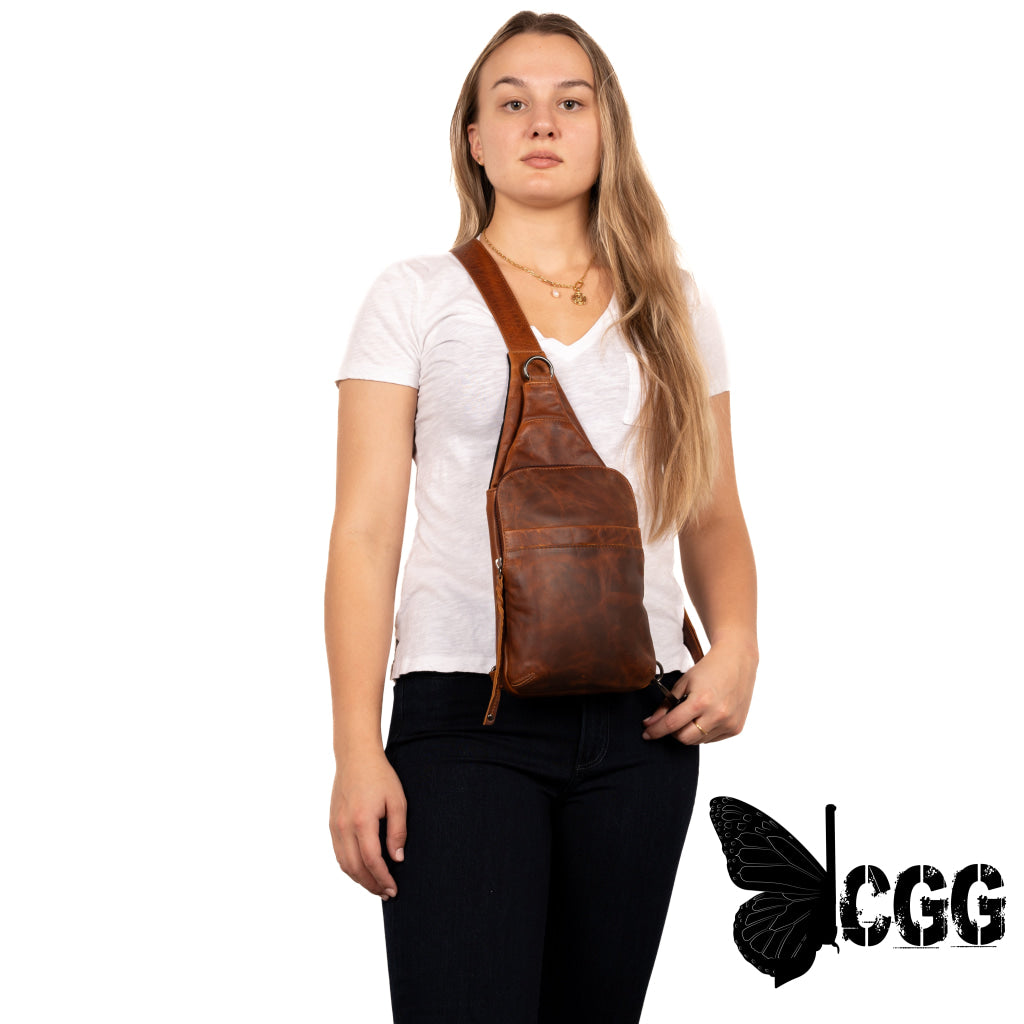 Concealed Carry Unisex Dakota Leather Sling By Lady Conceal