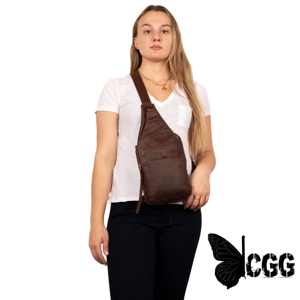 Concealed Carry Unisex Dakota Leather Sling By Lady Conceal