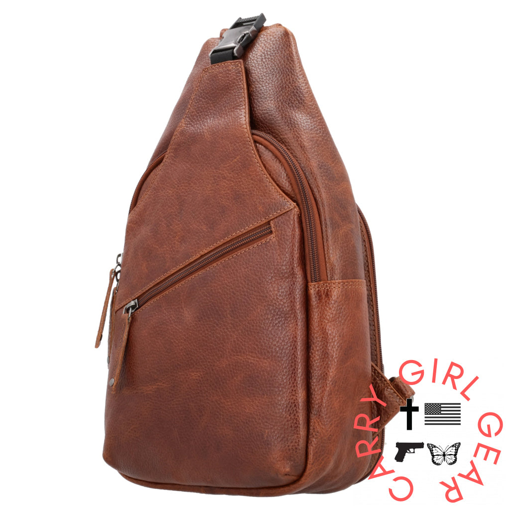 Concealed Carry Unisex Grayson Buffalo Leather Sling By Lady Conceal