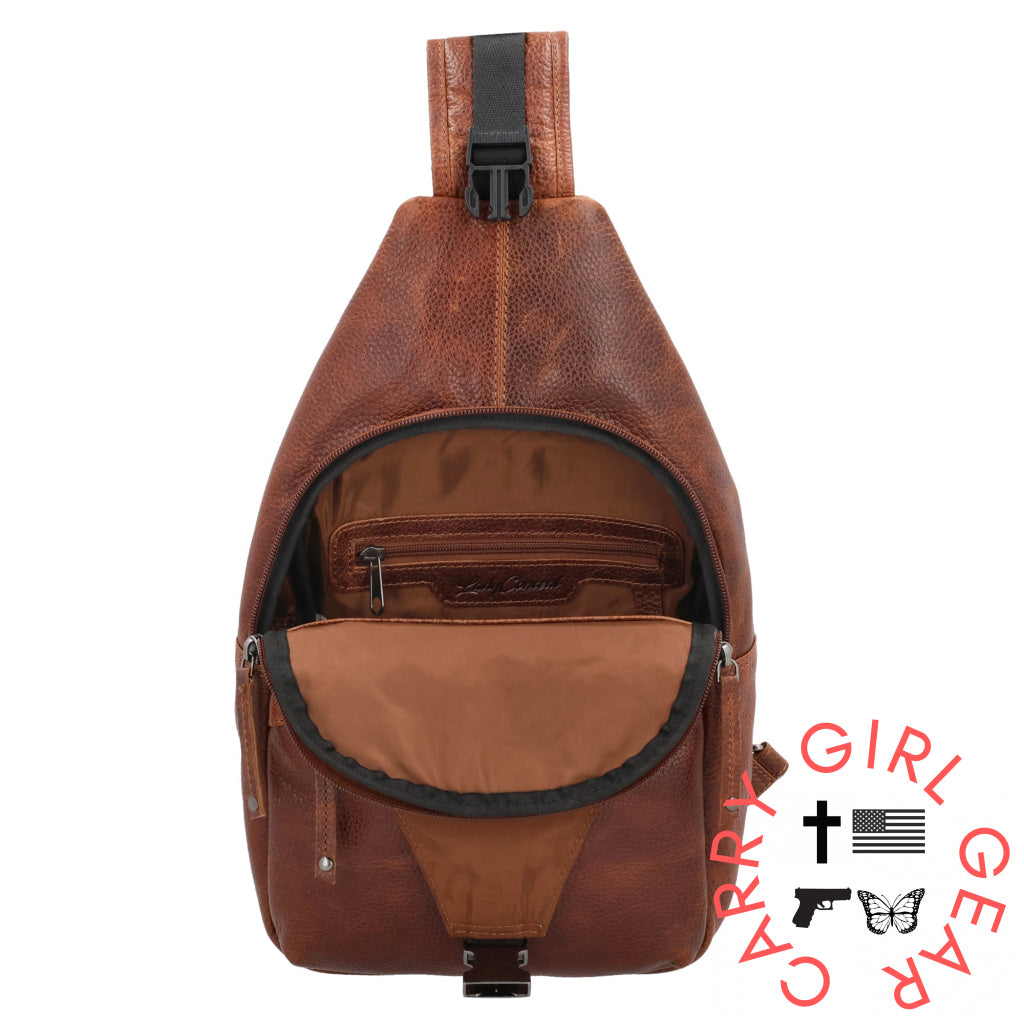 Concealed Carry Unisex Grayson Buffalo Leather Sling By Lady Conceal