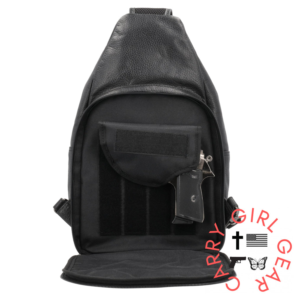 Concealed Carry Unisex Grayson Buffalo Leather Sling By Lady Conceal
