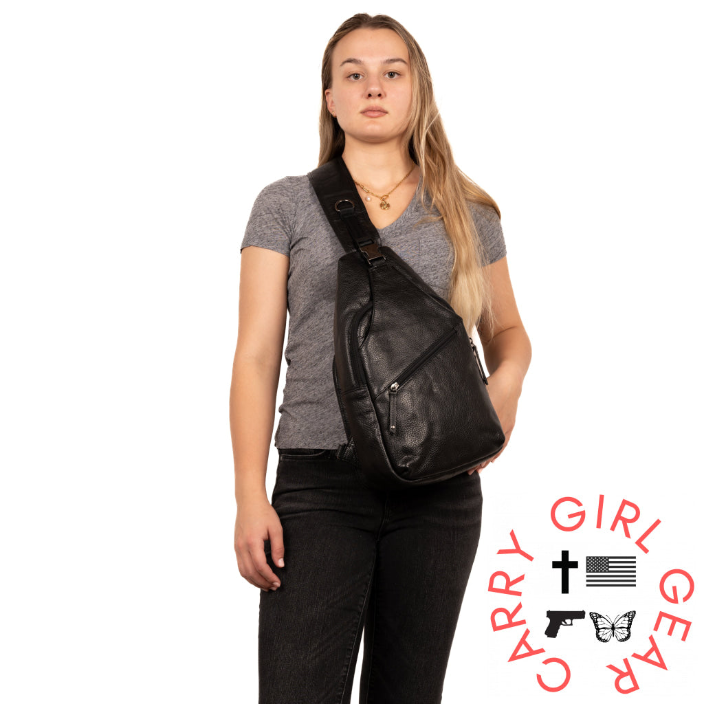 Concealed Carry Unisex Grayson Buffalo Leather Sling By Lady Conceal