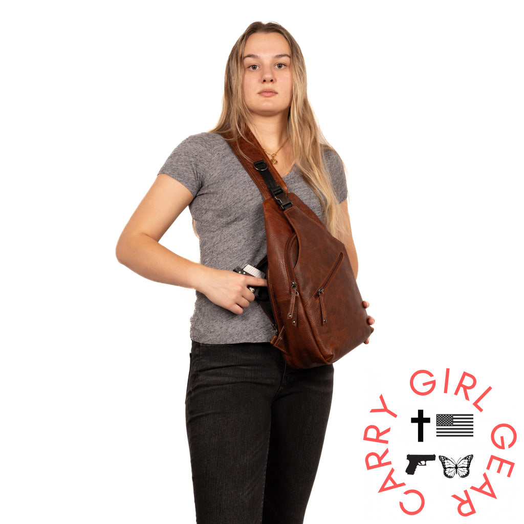 Concealed Carry Unisex Grayson Buffalo Leather Sling By Lady Conceal