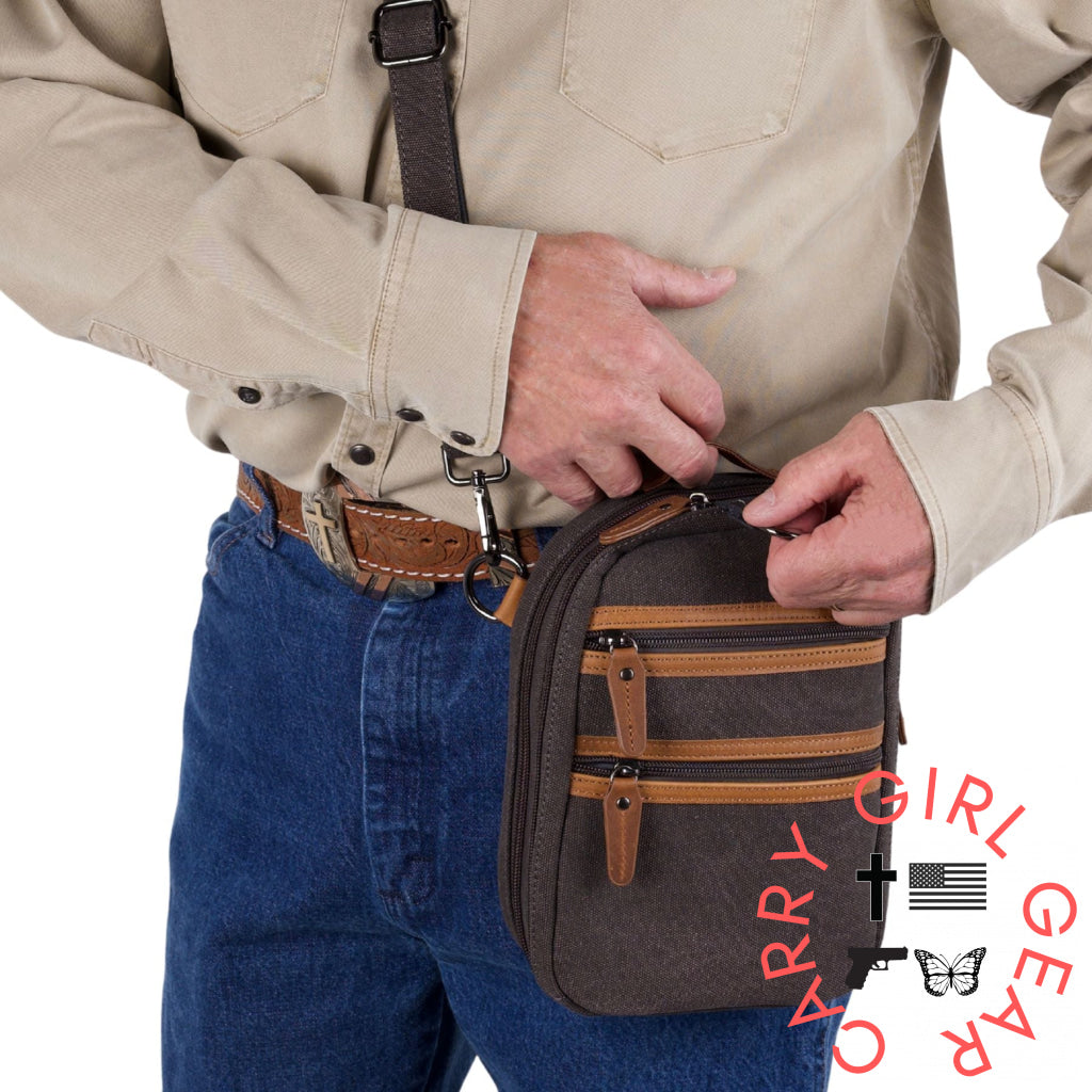 Concealed Carry Unisex Jax Canvas Crossbody by DS Conceal