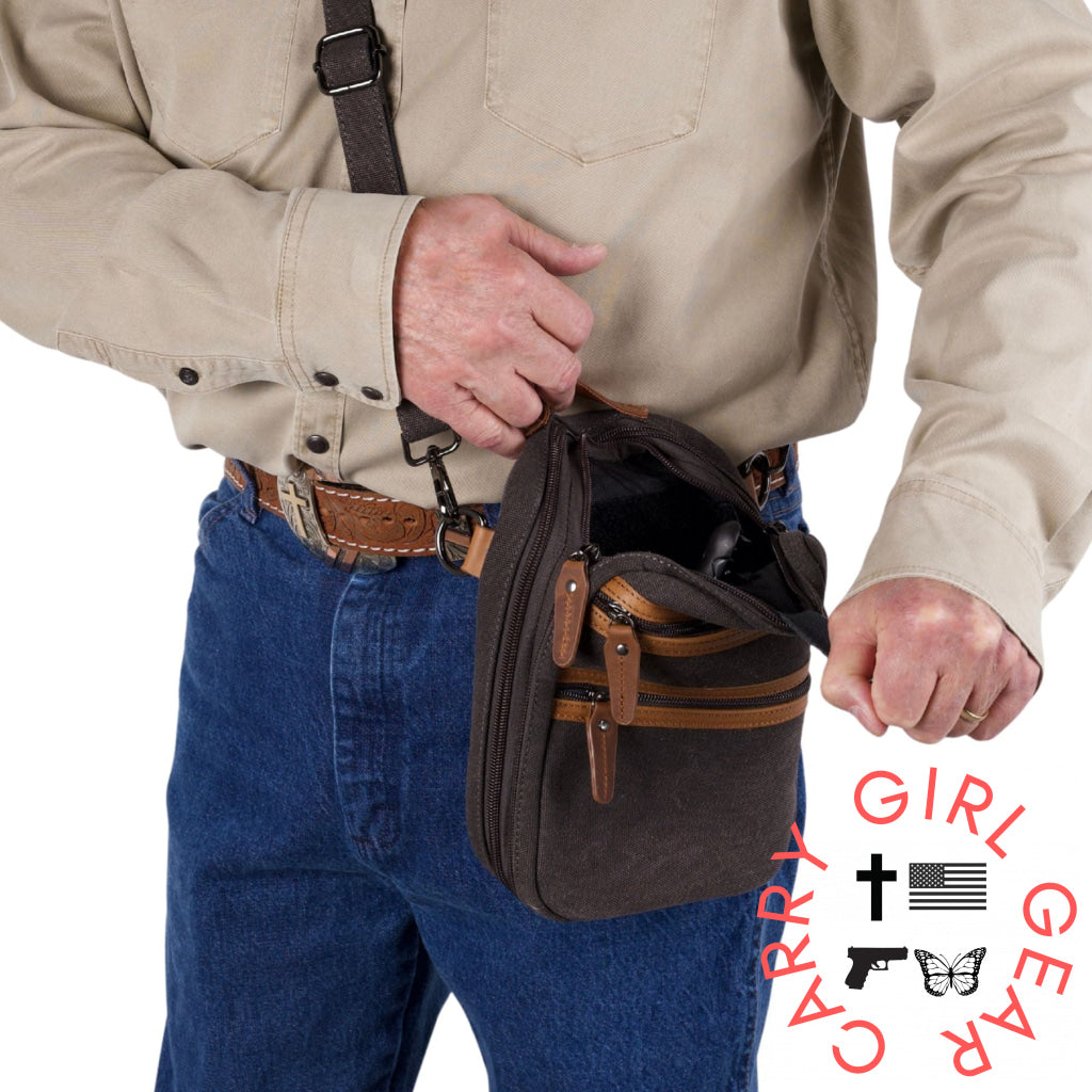 Concealed Carry Unisex Jax Canvas Crossbody by DS Conceal