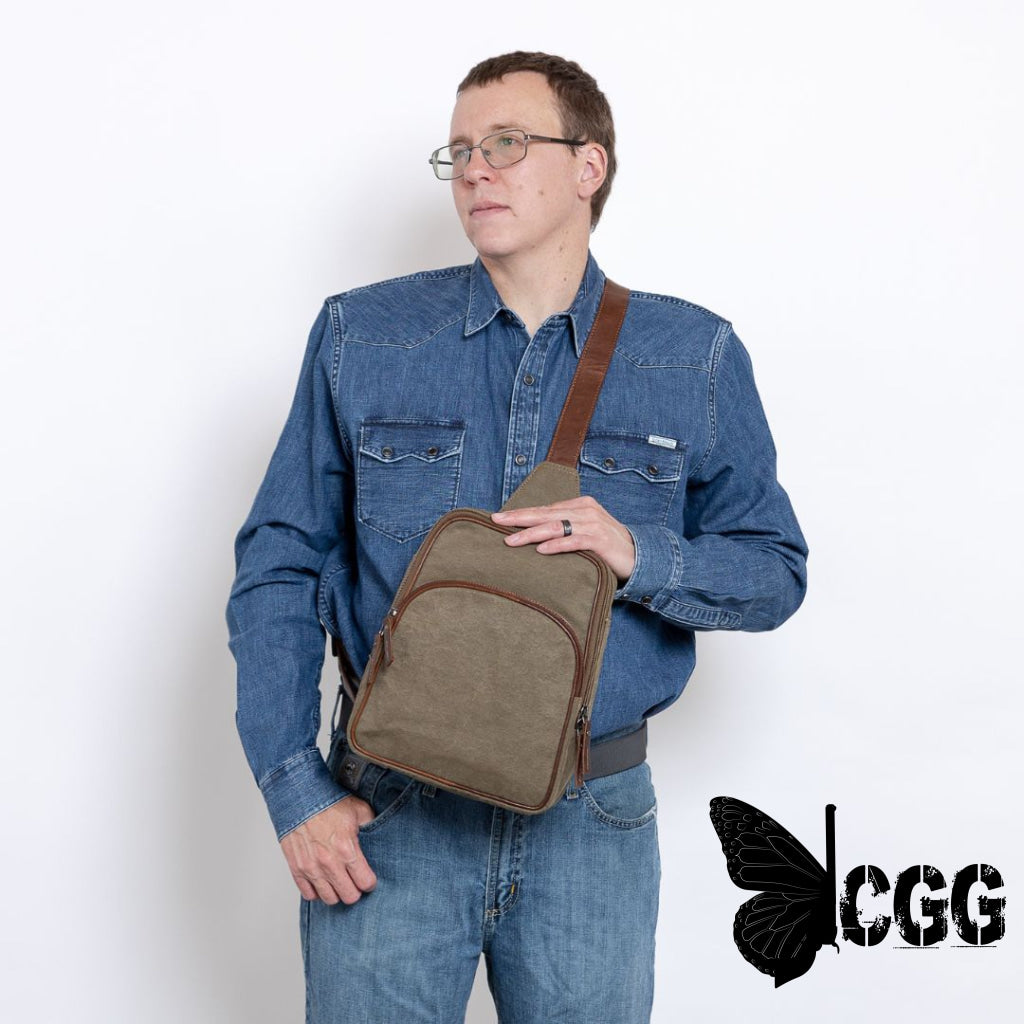 Concealed Carry Unisex Kennedy Canvas Sling Backpack Backpacks