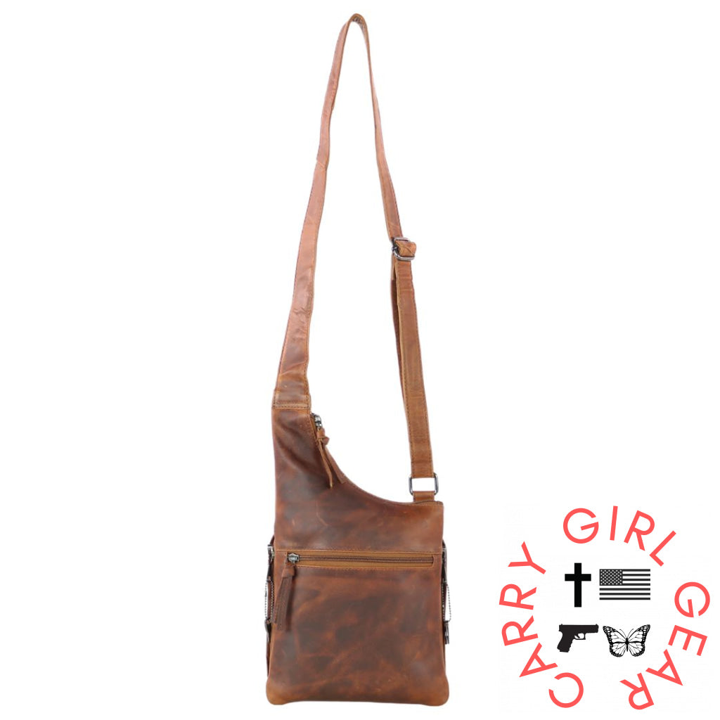 Concealed Carry Unisex Remi Leather Crossbody By Lady Conceal Bags