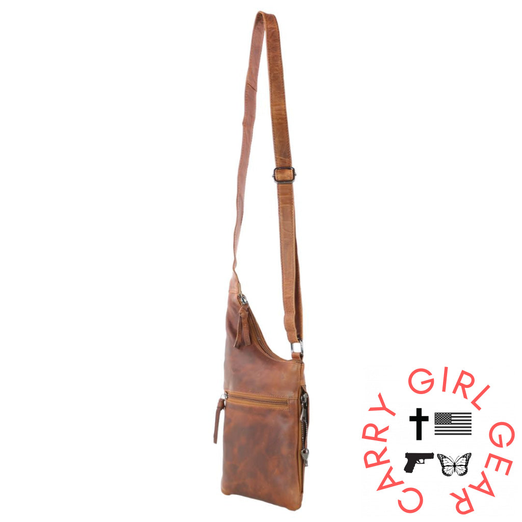 Concealed Carry Unisex Remi Leather Crossbody By Lady Conceal Bags