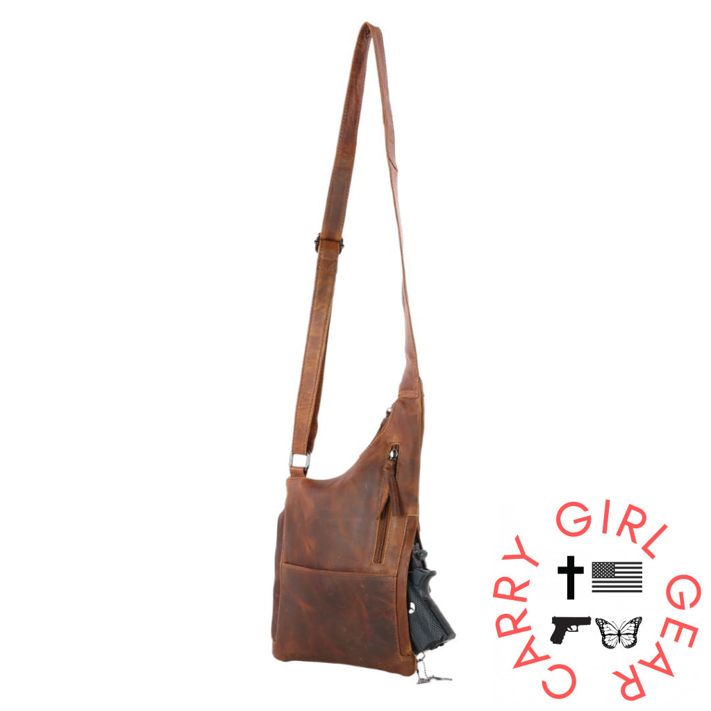 Concealed Carry Unisex Remi Leather Crossbody By Lady Conceal Bags