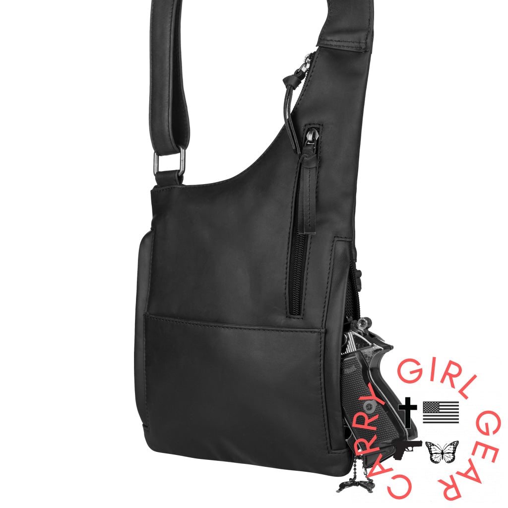 Concealed Carry Unisex Remi Leather Crossbody By Lady Conceal Bags
