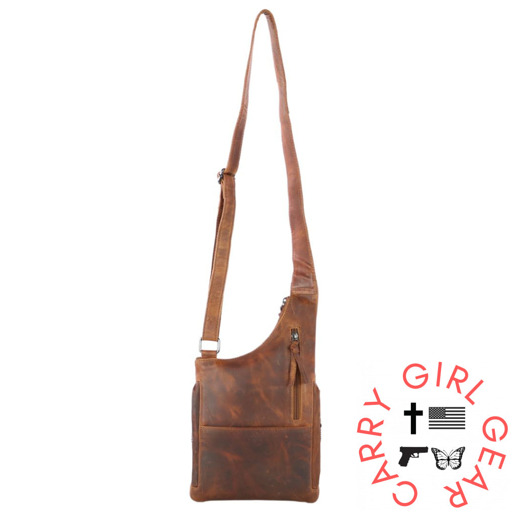 Concealed Carry Unisex Remi Leather Crossbody By Lady Conceal Bags