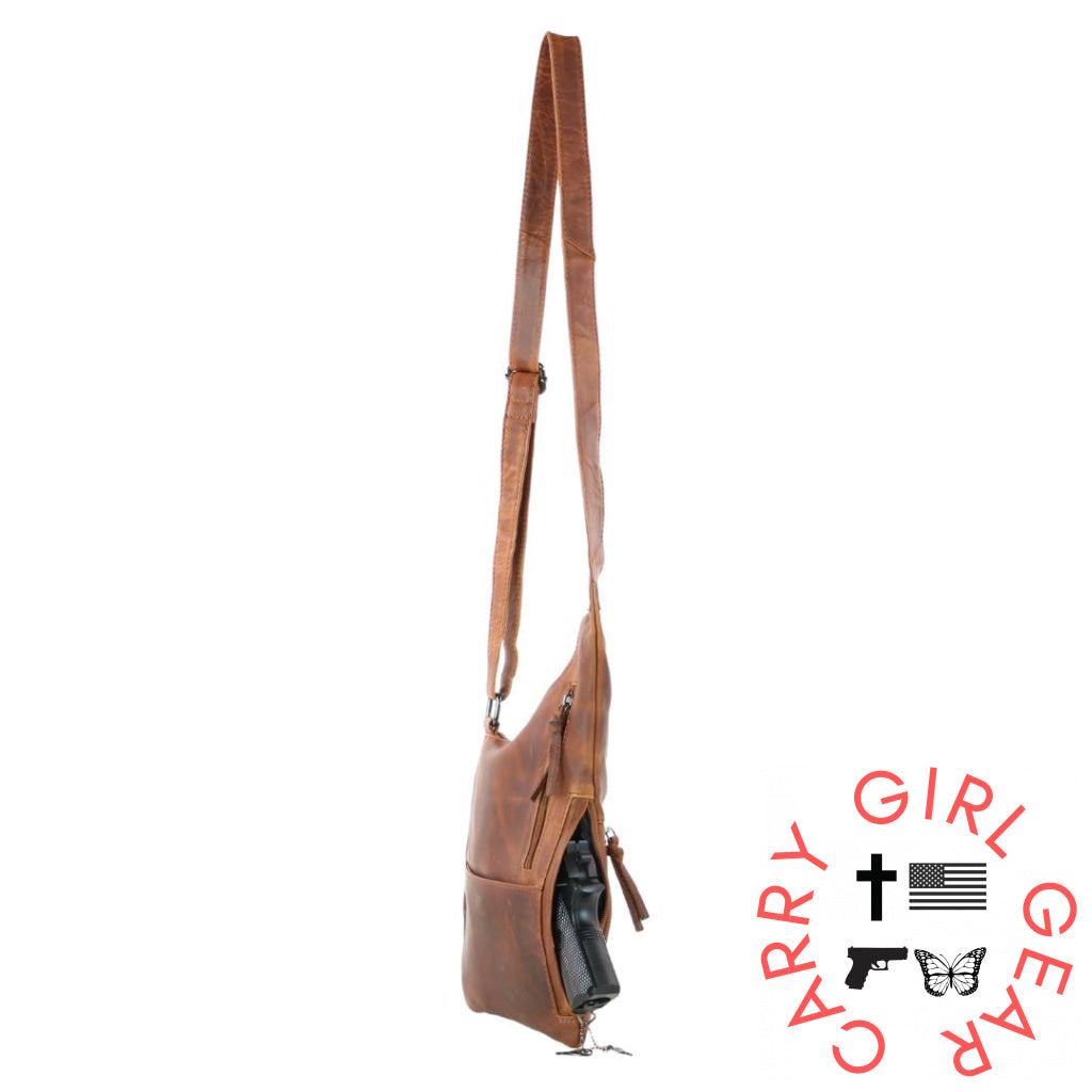 Concealed Carry Unisex Remi Leather Crossbody By Lady Conceal Bags