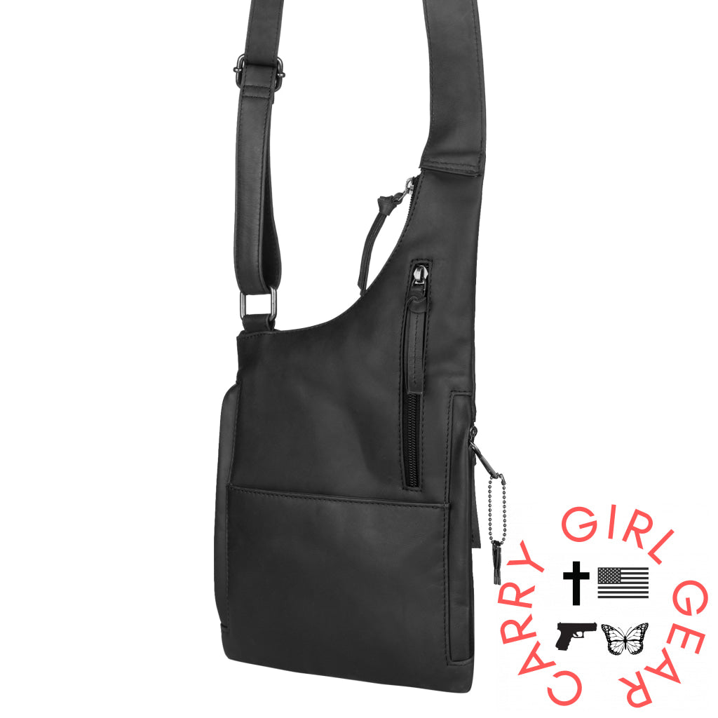 Concealed Carry Unisex Remi Leather Crossbody By Lady Conceal Bags