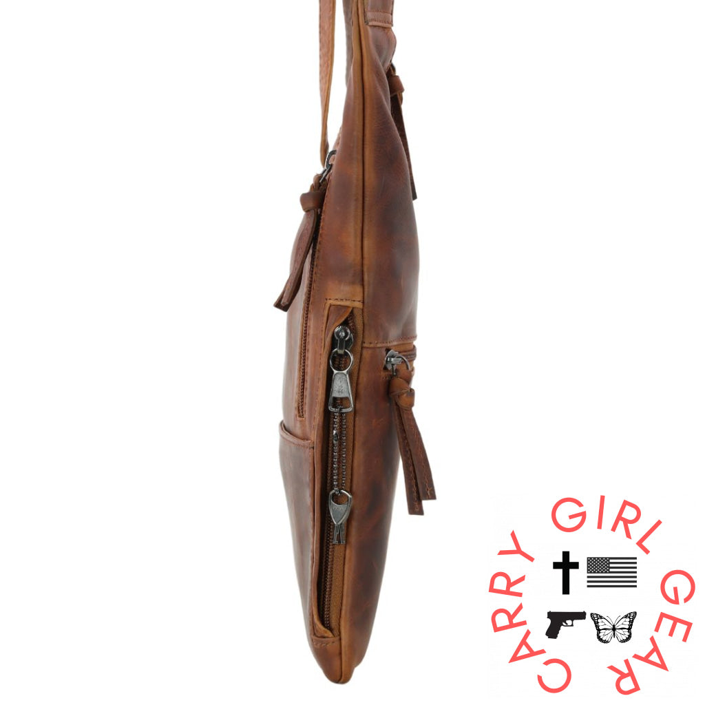 Concealed Carry Unisex Remi Leather Crossbody By Lady Conceal Bags