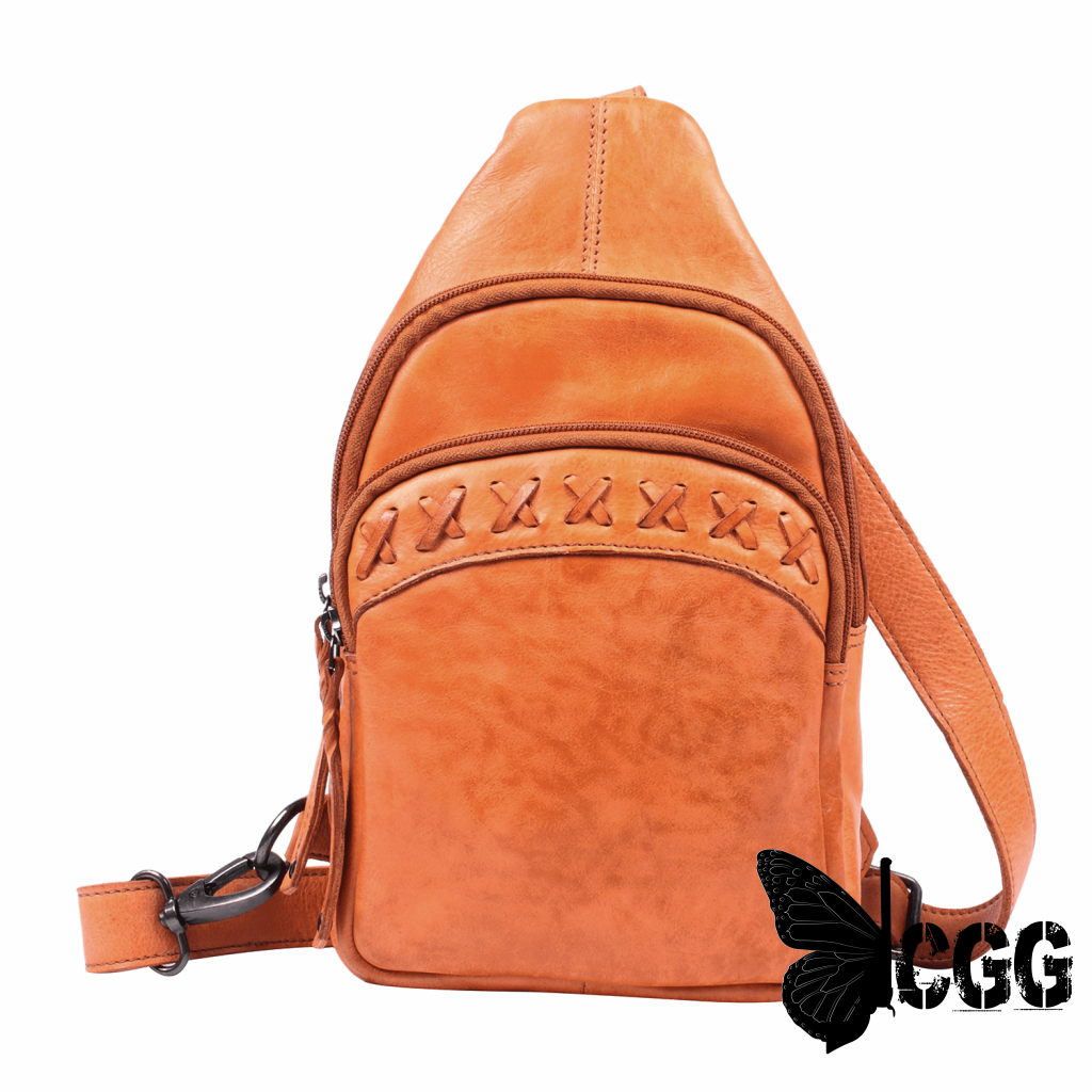 Concealed Carry Unisex Taylor Sling Leather Backpack By Lady Conceal Amber Slings