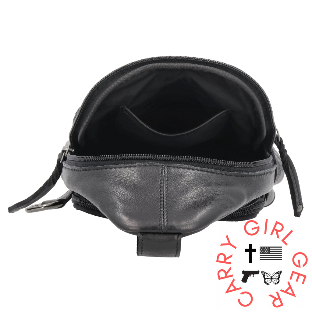 Concealed Carry Unisex Taylor Sling Leather Backpack By Lady Conceal Slings