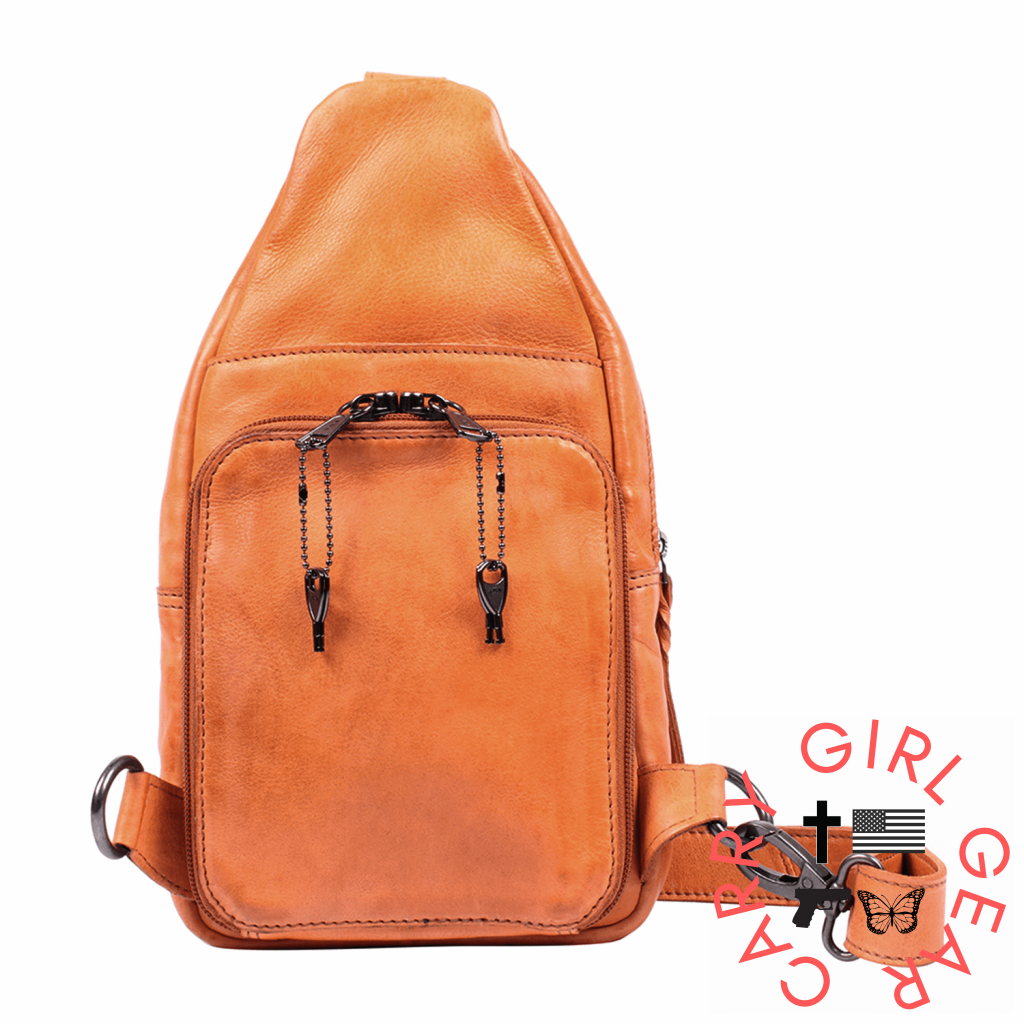 Concealed Carry Unisex Taylor Sling Leather Backpack By Lady Conceal Slings