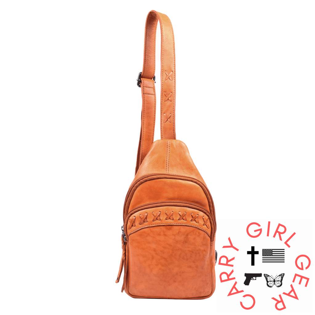 Concealed Carry Unisex Taylor Sling Leather Backpack By Lady Conceal Slings