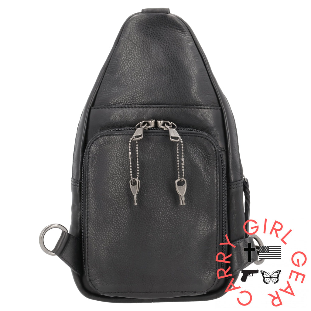 Concealed Carry Unisex Taylor Sling Leather Backpack By Lady Conceal Slings