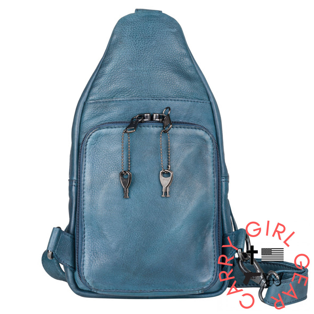 Concealed Carry Unisex Taylor Sling Leather Backpack By Lady Conceal Slings