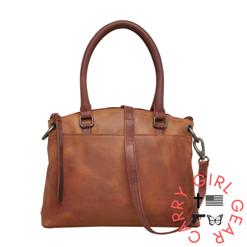 Concealed Carry Whitely Leather Satchel By Lady Conceal Cognac Satchels