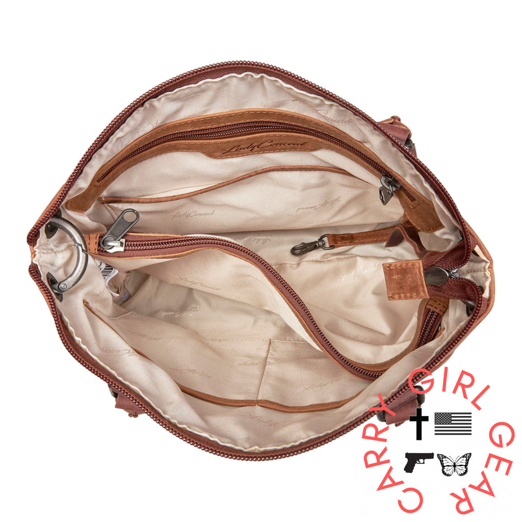 Concealed Carry Whitely Leather Satchel By Lady Conceal Satchels