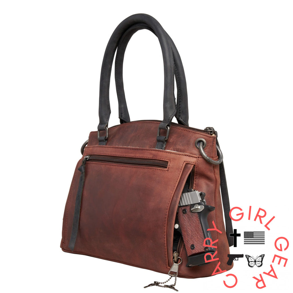 Concealed Carry Whitely Leather Satchel By Lady Conceal Satchels
