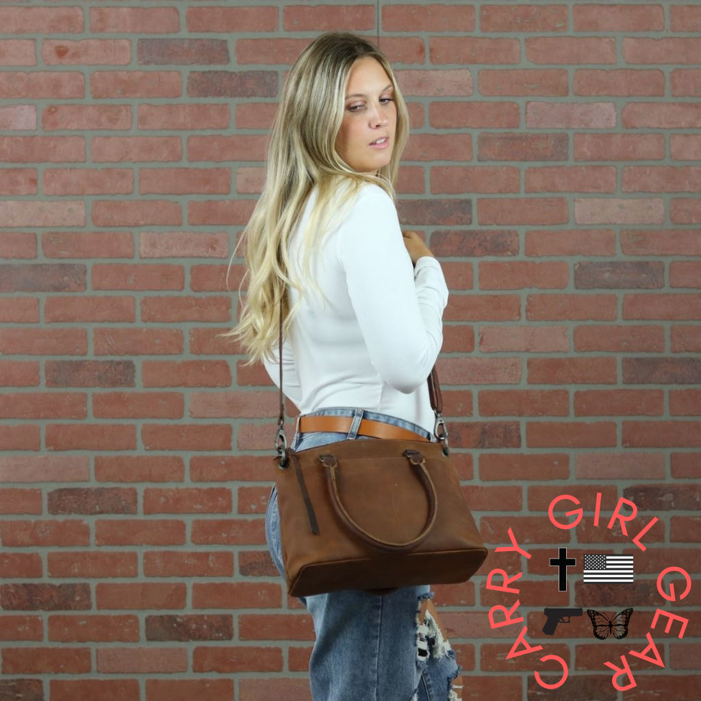 Concealed Carry Whitely Leather Satchel By Lady Conceal Satchels
