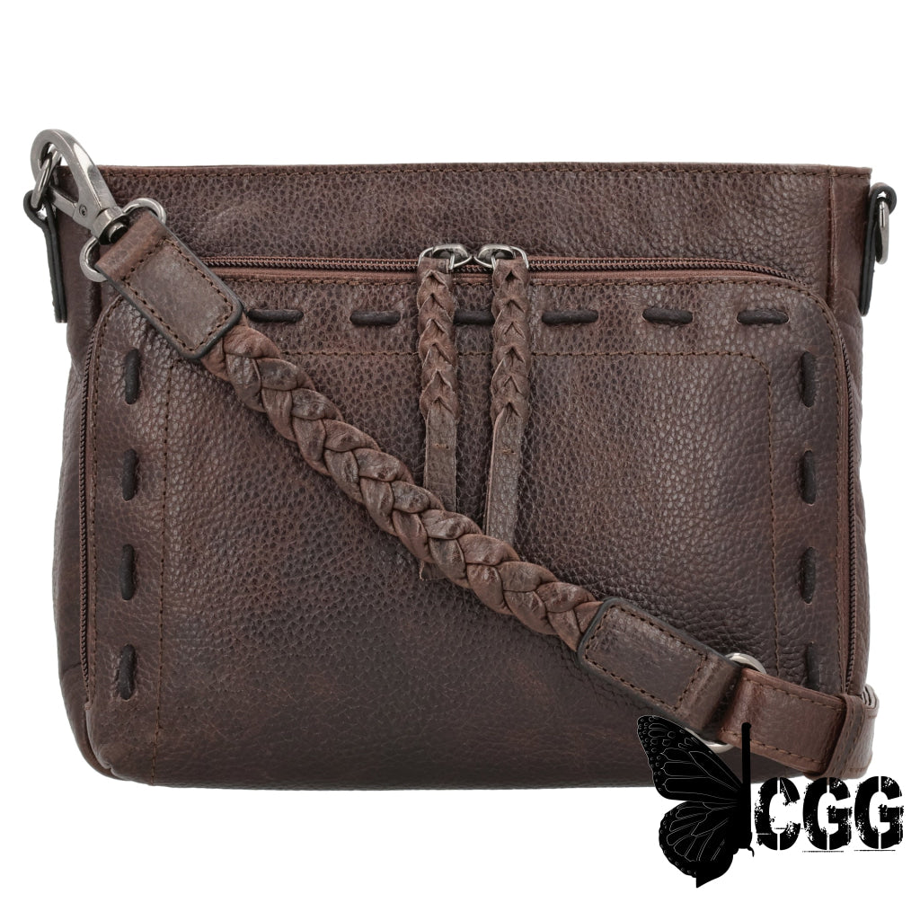 Concealed Carry Zoe Leather Crossbody By Lady Conceal Dark Brown