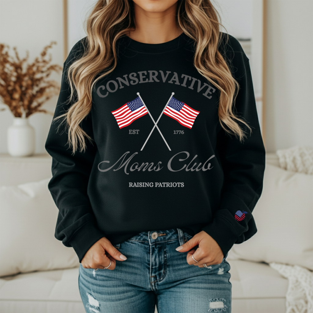 CONSERVATIVE MOMS CLUB CREW SM / BLACK Sweatshirt