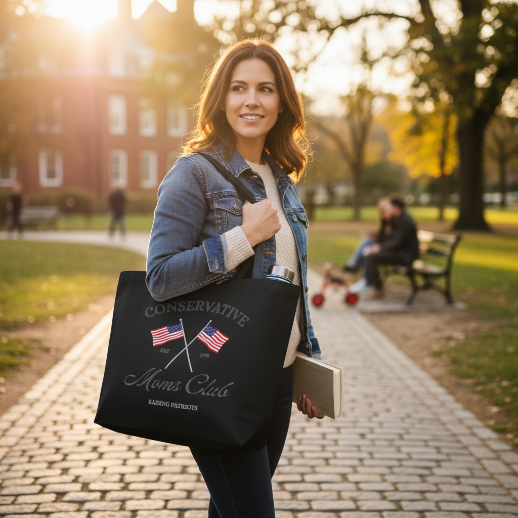 CONSERVATIVE MOMS CLUB TOTE Black
