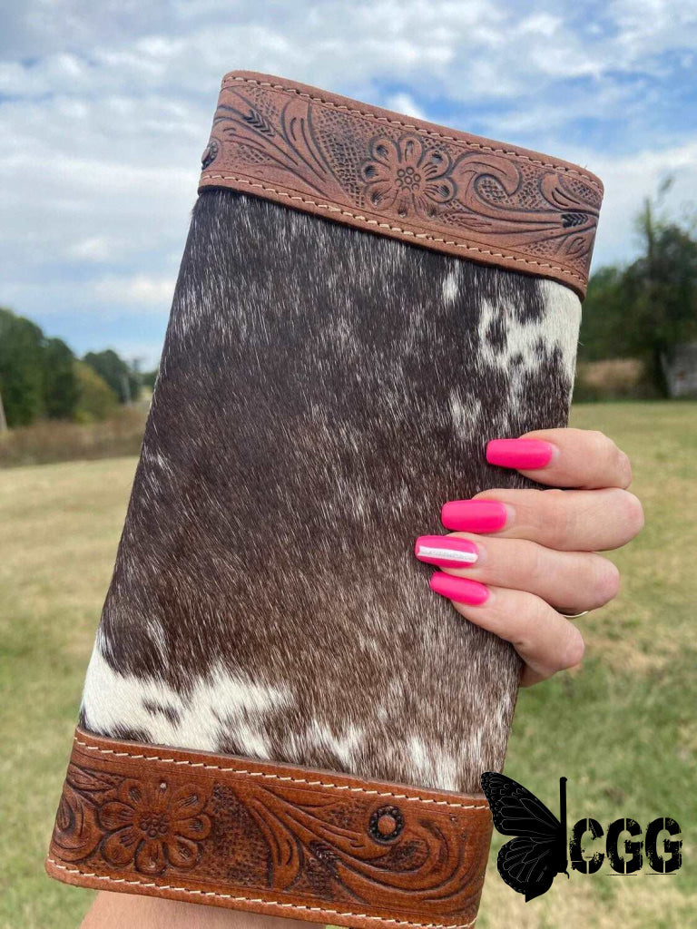 Cowgirl Cowhide And Tooled Leather Wallet