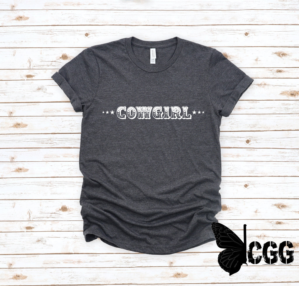 Cowgirl With Sheriff Stars Graphic Tee Shirt - Bourbon T-Shirt